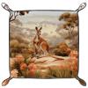 Autumn Forest Kangaroo Dice Tray PU Leather Dice Rolling Tray Folding Dice Holder for Dice Games, Like RPG, DND and Other Table Games view 2