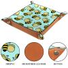 Bees Dice Tray PU Leather Dice Rolling Tray Folding Dice Holder for Dice Games, Like RPG, DND and Other Table Games view 3