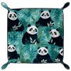 Animal Pandas Leaf Dice Tray PU Leather Dice Rolling Tray Folding Dice Holder for Dice Games, Like RPG, DND and Other Table Games view 2
