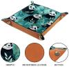 Animal Pandas Leaf Dice Tray PU Leather Dice Rolling Tray Folding Dice Holder for Dice Games, Like RPG, DND and Other Table Games view 3