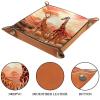 Africa Giraffes Sunset Dice Tray PU Leather Dice Rolling Tray Folding Dice Holder for Dice Games, Like RPG, DND and Other Table Games view 3