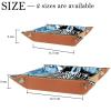 Animal Zebra Blue Dice Tray PU Leather Dice Rolling Tray Folding Dice Holder for Dice Games, Like RPG, DND and Other Table Games view 4