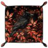 Autumn Crow Leaves Dice Tray PU Leather Dice Rolling Tray Folding Dice Holder for Dice Games, Like RPG, DND and Other Table Games view 2
