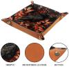 Autumn Crow Leaves Dice Tray PU Leather Dice Rolling Tray Folding Dice Holder for Dice Games, Like RPG, DND and Other Table Games view 3