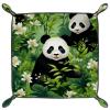 Animals Panda Forest Dice Tray PU Leather Dice Rolling Tray Folding Dice Holder for Dice Games, Like RPG, DND and Other Table Games view 2
