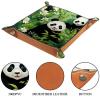 Animals Panda Forest Dice Tray PU Leather Dice Rolling Tray Folding Dice Holder for Dice Games, Like RPG, DND and Other Table Games view 3