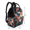 HCBPWVQA Fish And Flower Print Diaper Bag Multifunction Laptop Backpack Travel Daypacks Large Nappy Bag view 2
