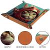 Astronaut Cat Dice Tray PU Leather Dice Rolling Tray Folding Dice Holder for Dice Games, Like RPG, DND and Other Table Games view 3