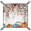 Watercolor Autumn Pumpkins Eucalyptus Leaves Dice Tray PU Leather Dice Rolling Tray Folding Dice Holder for Dice Games, Like RPG, DND and Other Table Games view 2