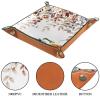 Watercolor Autumn Pumpkins Eucalyptus Leaves Dice Tray PU Leather Dice Rolling Tray Folding Dice Holder for Dice Games, Like RPG, DND and Other Table Games view 3