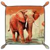 African Elephant Dice Tray PU Leather Dice Rolling Tray Folding Dice Holder for Dice Games, Like RPG, DND and Other Table Games view 2
