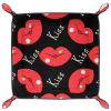 Red Lips Dice Tray PU Leather Dice Rolling Tray Folding Dice Holder for Dice Games, Like RPG, DND and Other Table Games view 2