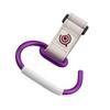 KOMBIUDA Stroller Hook Clips Heavy-Duty Aluminum Hangers for Diaper Bags Purses Accessories Convenient Organizer White Belt and Purple Hook for Strollers Bikes Wheelchairs view 1