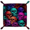 Colorful Skulls Pattern Dice Tray PU Leather Dice Rolling Tray Folding Dice Holder for Dice Games, Like RPG, DND and Other Table Games view 2