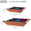 Colorful Skulls Pattern Dice Tray PU Leather Dice Rolling Tray Folding Dice Holder for Dice Games, Like RPG, DND and Other Table Games view 4