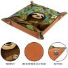 Sloths in The Jungle Dice Tray PU Leather Dice Rolling Tray Folding Dice Holder for Dice Games, Like RPG, DND and Other Table Games view 3