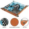 Animal Zebra Flower Dice Tray PU Leather Dice Rolling Tray Folding Dice Holder for Dice Games, Like RPG, DND and Other Table Games view 3