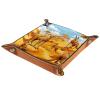 Autumn Tree Kangaroo Dice Tray PU Leather Dice Rolling Tray Folding Dice Holder for Dice Games, Like RPG, DND and Other Table Games