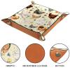 Roosters and Chickens Dice Tray PU Leather Dice Rolling Tray Folding Dice Holder for Dice Games, Like RPG, DND and Other Table Games view 3