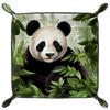 Animal Panda Forest Dice Tray PU Leather Dice Rolling Tray Folding Dice Holder for Dice Games, Like RPG, DND and Other Table Games view 2