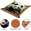 Animal Panda Forest Dice Tray PU Leather Dice Rolling Tray Folding Dice Holder for Dice Games, Like RPG, DND and Other Table Games view 3