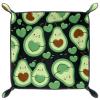 Cartoon Avocado Fruits Dice Tray PU Leather Dice Rolling Tray Folding Dice Holder for Dice Games, Like RPG, DND and Other Table Games view 2