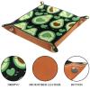 Cartoon Avocado Fruits Dice Tray PU Leather Dice Rolling Tray Folding Dice Holder for Dice Games, Like RPG, DND and Other Table Games view 3