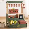 ROBOTIME Wooden Grocery Store Playset, Kids Play Store, Starlight Market Kitchen Playset Stand- Realistic Pretend Play Set with Lights, Chalkboard, Gift for Boys Girls 3+ view 1