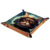Astronaut Cat Dice Tray PU Leather Dice Rolling Tray Folding Dice Holder for Dice Games, Like RPG, DND and Other Table Games view 1