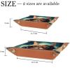 Astronaut Cat Dice Tray PU Leather Dice Rolling Tray Folding Dice Holder for Dice Games, Like RPG, DND and Other Table Games view 3