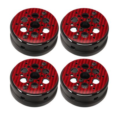 4 Piece Ultralight Carbon Fiber Rc Car Wheels, 1.9 Inch, Precise Fit For 1/10 Rc Vehicles, Premium Construction, Enhanced Performance, Perfect For Off Road Enthusiasts (Red)