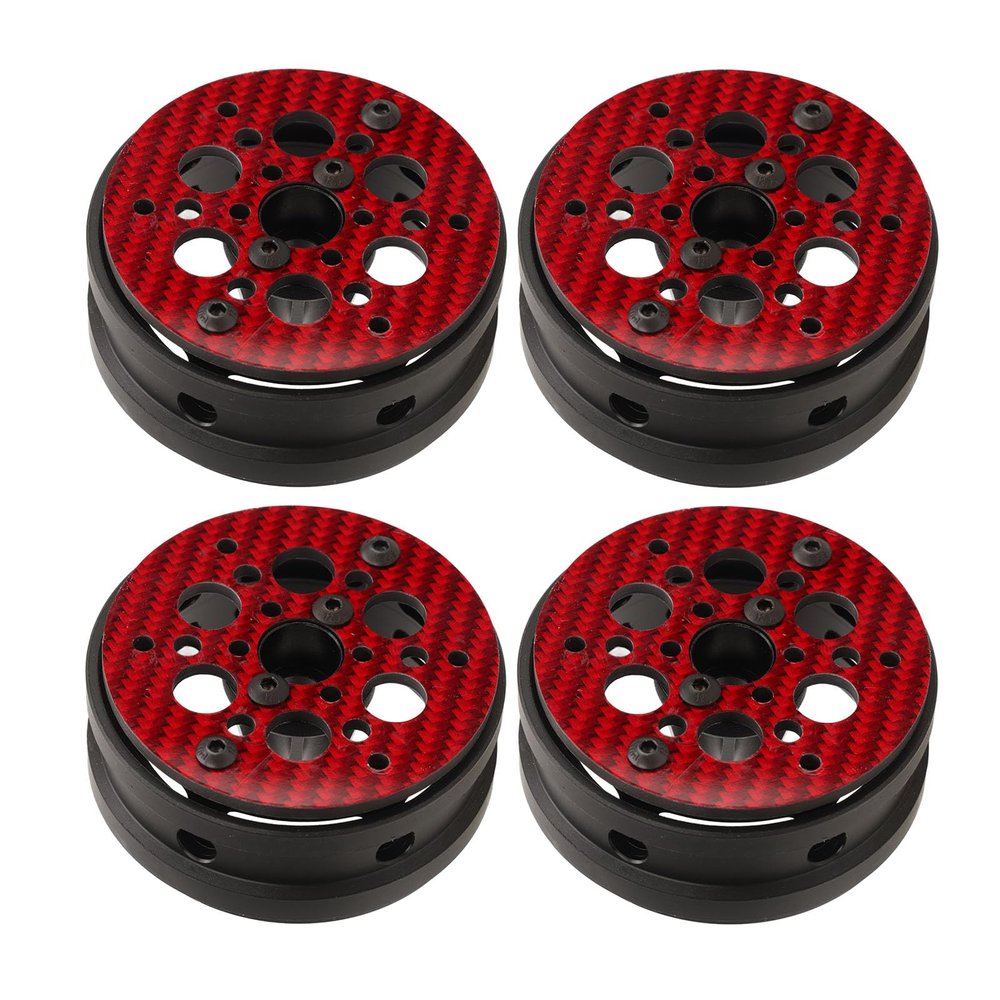 4 Piece Ultralight Carbon Fiber Rc Car Wheels, 1.9 Inch, Precise Fit For 1/10 Rc Vehicles, Premium Construction, Enhanced Performance, Perfect For Off Road Enthusiasts (Red)