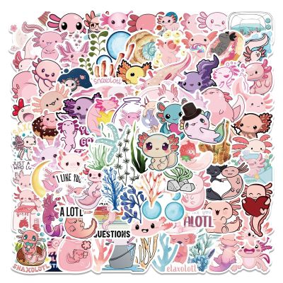 100PCS Axolotl Sticker Cute Animal Stickers for Adults, Glueewee Vinyl Waterproof Kawaii Axolotl Stickers for Water Bottles Laptop Luggage Journaling