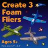 Creativity for Kids Stunt Squadron Foam Fliers: Makes 3 Airplane Toys for Kids, Crafts and STEM Kits for Kids, Toys for Boys and Girls, Boys Gifts (Ages 5+) view 2