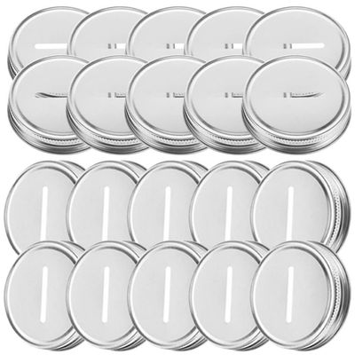 Unomor Sturdy Coin Bank Top for Jar 20pcs Tinplate Money Slot Lids Leakproof Seal