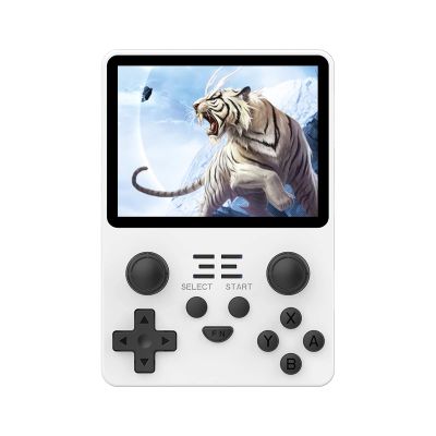 AIUOUS Powkiddy RGB20S Handheld Game Console Pow Kitty Handheld Arcade Game Built-in 15,000 Games & 64G 3.5 Inch IPS Screen Open Source System, Retro Games Consoles Classic Emulator (White)
