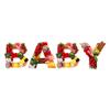 12" Large Fillable Baby Cardboard Letters for Baby Shower Gender Reveal, Sweet Serving Tray, Charcuterie Party Decorative Box, Food Cupcake Display Paper Mache (White) view 2
