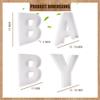 12" Large Fillable Baby Cardboard Letters for Baby Shower Gender Reveal, Sweet Serving Tray, Charcuterie Party Decorative Box, Food Cupcake Display Paper Mache (White) view 3