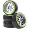 HIRCQOO Hard Plastic Wheel Rims & Plastic Tires 12mm Hex Y-Shape Compatible with Traxxas HSP Tamiya Kyosho Himoto WLtoys Redcat 1/10 RC Drift Car view 1