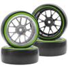 HIRCQOO Hard Plastic Wheel Rims & Plastic Tires 12mm Hex Y-Shape Compatible with Traxxas HSP Tamiya Kyosho Himoto WLtoys Redcat 1/10 RC Drift Car view 2