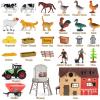 Farm Animal Toy Set with Red Barn, 33Pcs Farm Barn Playset for Kid Toddler 3-5 5-7 Year Old including Animal Figure Farmer Tractor and Farm Life Accessories Horse Cow Sheep Goose Duck Cat Dog view 2
