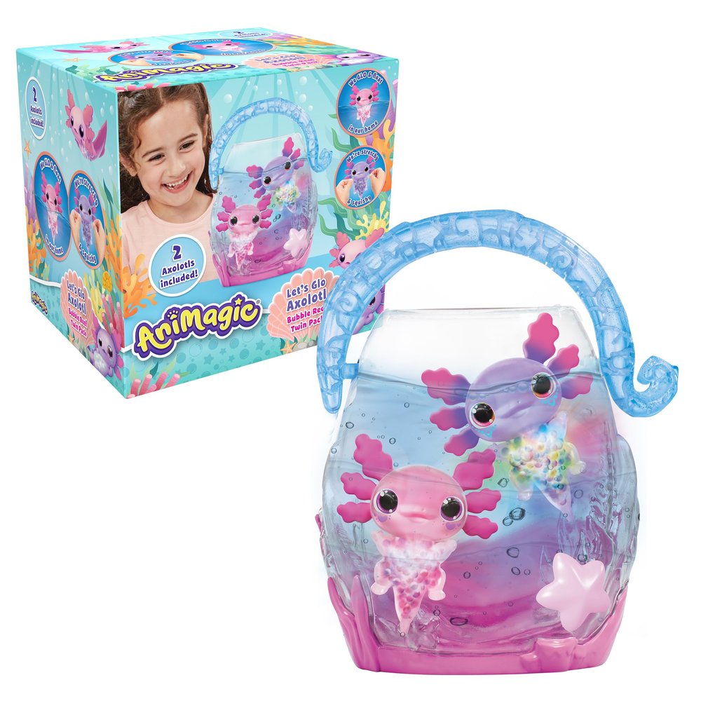 Animagic 932617 Let's Glo Axolotl Bubble Reef Twin Pack, Multi