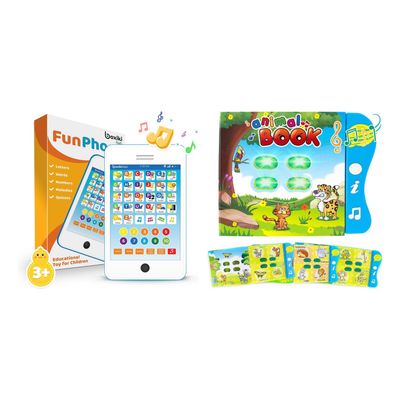 Early Learning Bundle for Toddlers: Educational Toys for Ages 1-4 | Interactive Tablet & Animal Sounds Book