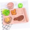 GRIRIW Bowl Plate Set Straw Material Drop Separate Plates Cutlery Set for Boys and Girls Meals view 2