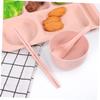 GRIRIW Bowl Plate Set Straw Material Drop Separate Plates Cutlery Set for Boys and Girls Meals view 3