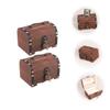 2pcs Ancient Wooden Coin Storage Lid Car Money Boxes Filler Lock Door Key Machine Seat Piggy Bank Keepsake Cash Clear Vintage Jewelry Case Retro Jewelry Case Copper view 4
