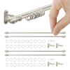 1/12 Scale Miniature Curtain Rod with Exquisite Craftsmanship, Alloy Dollhouse Double Layer Curtain Rod for Window view 4