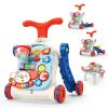 CUTE STONE 5 in 1 Walker for Baby Boy, Sit to Stand Push Walker with Activity Center Learning to Walk, Early Push Walking Toys Gift for Toddler Infant Blue view 1