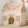 Senodeer Kids Play Tent Indoor: with Brown Checkered, Mat, Rainbow Tissue Garland, Star Lights - Girl Tent Indoor Playhouse for Girls Kids Toys for Boy Girl Birthday Gift for Kids view 1