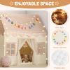 Senodeer Kids Play Tent Indoor: with Brown Checkered, Mat, Rainbow Tissue Garland, Star Lights - Girl Tent Indoor Playhouse for Girls Kids Toys for Boy Girl Birthday Gift for Kids view 2